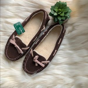 NWT LL Bean Chocolate Brown Moccasin Slippers🍩